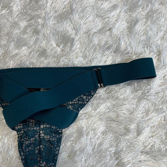 Victoria's Secret Green Elastic Lace Trim Thong Small - Picture 4 of 6